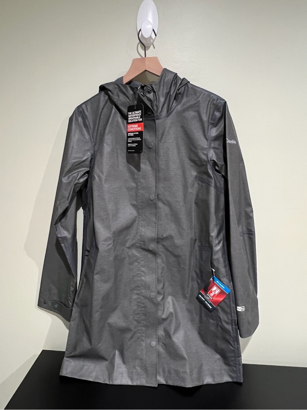 Columbia Gray Hooded Waterproof Jacket